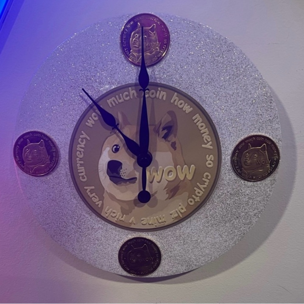Dogecoin Gold Shimmer LED Wall Light